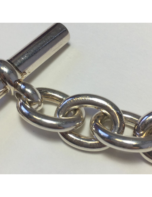 xxx Bracelet HERMES Parade Large en argent massif 