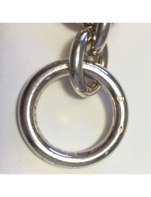 xxx Bracelet HERMES Parade Large en argent massif 