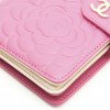  CHANEL wallet in pink embossed leather