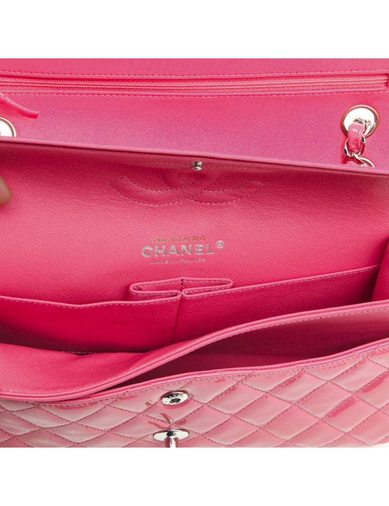 Sac Timeless CHANEL cuir verni rose
