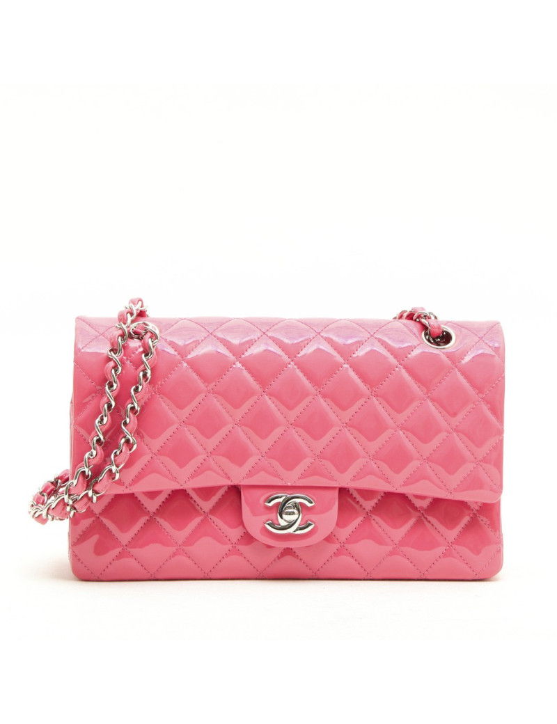 Sac Timeless CHANEL cuir verni rose