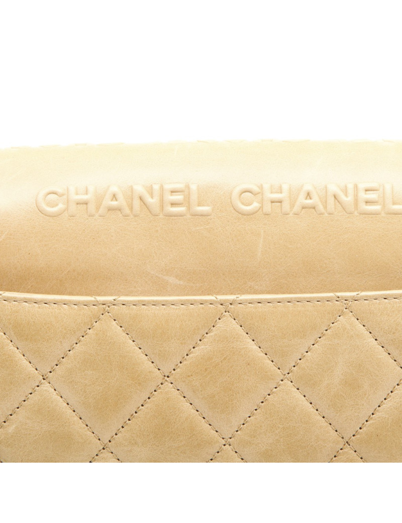 CHANEL timeless bag in beige embossed CC CHANEL lambskin leather