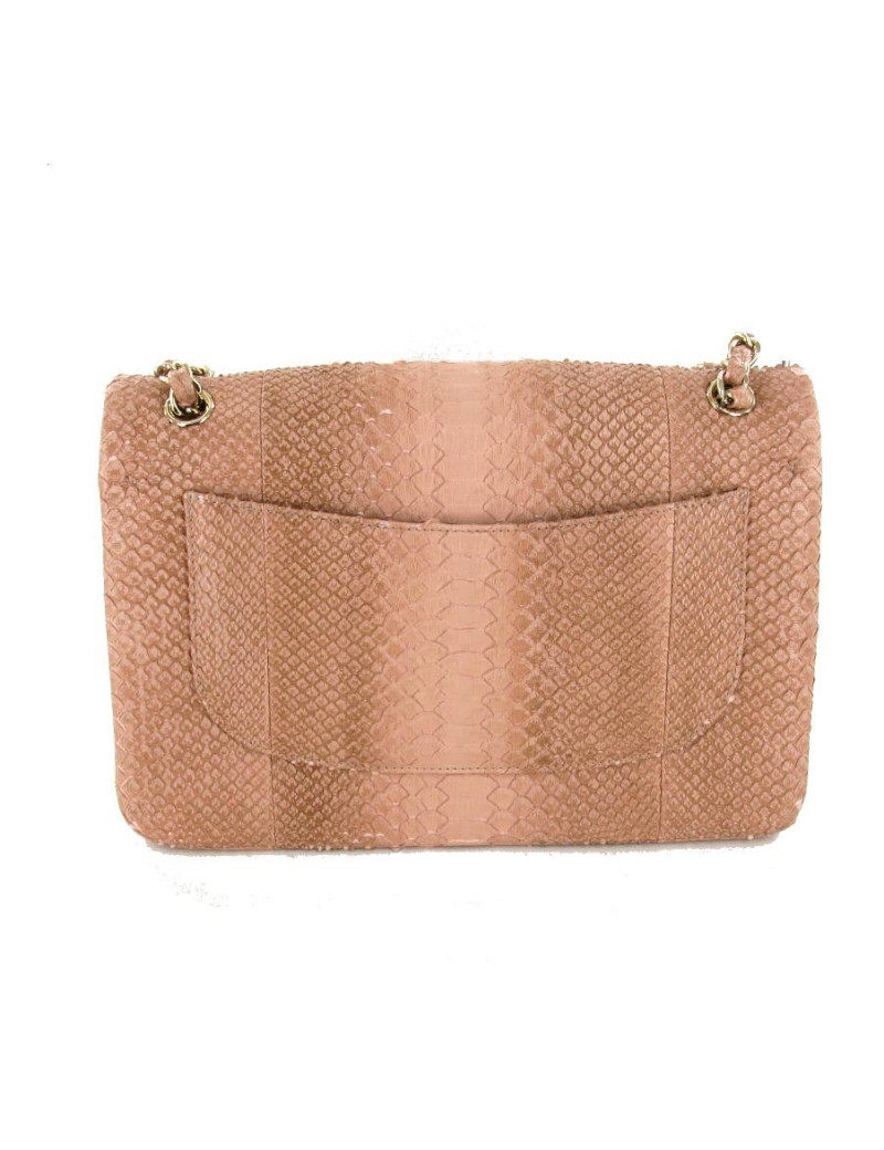 Jumbo CHANEL en python rose poudré