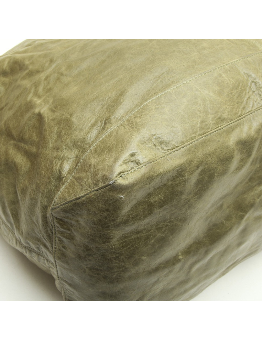 BALENCIAGA Weekender bag in green aged leather