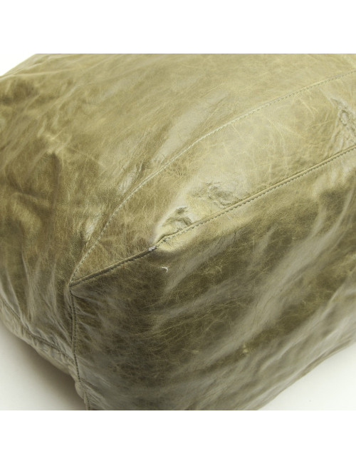 BALENCIAGA Weekender bag in green aged leather