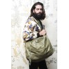 BALENCIAGA Weekender bag in green aged leather