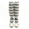 CHANEL boots in bicolor tweed and faux fur size 39.5