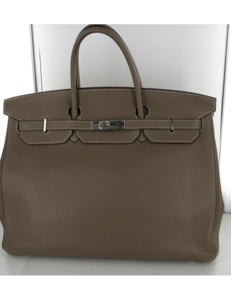 BIRKIN 40 HERMES étoupe taurillon clémence