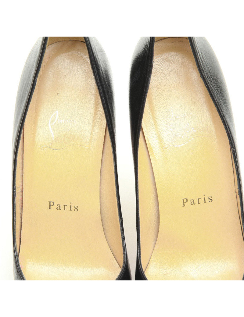 Sandales hautes LOUBOUTIN T 38 cuir noir 