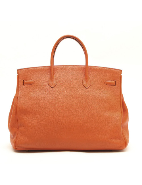 HERMES Birkin 40 bag in orange togo leather 