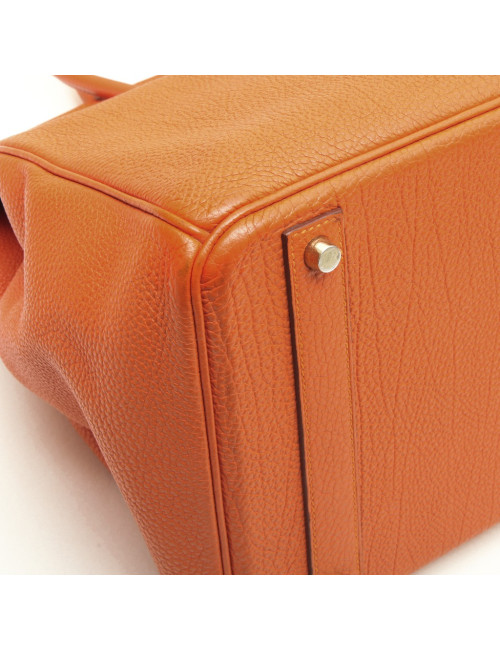 HERMES Birkin 40 bag in orange togo leather 