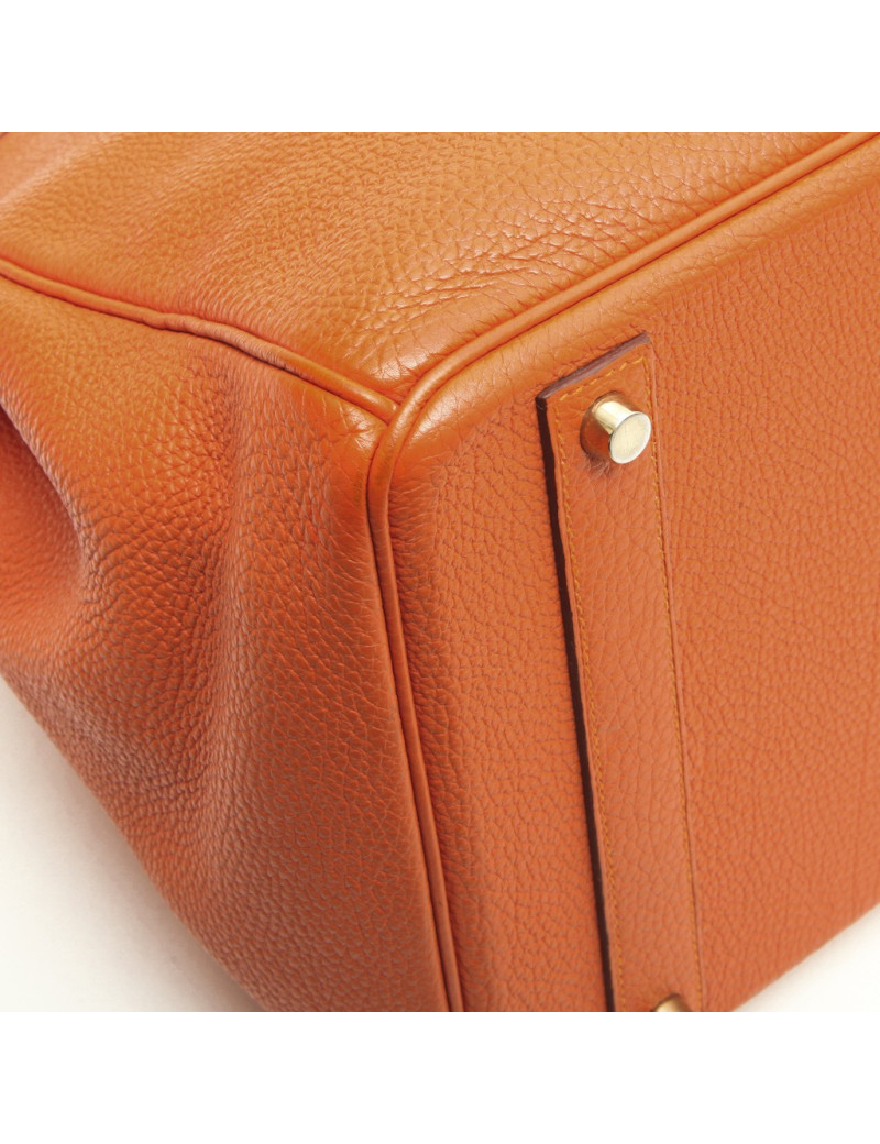 HERMES Birkin 40 bag in orange togo leather 