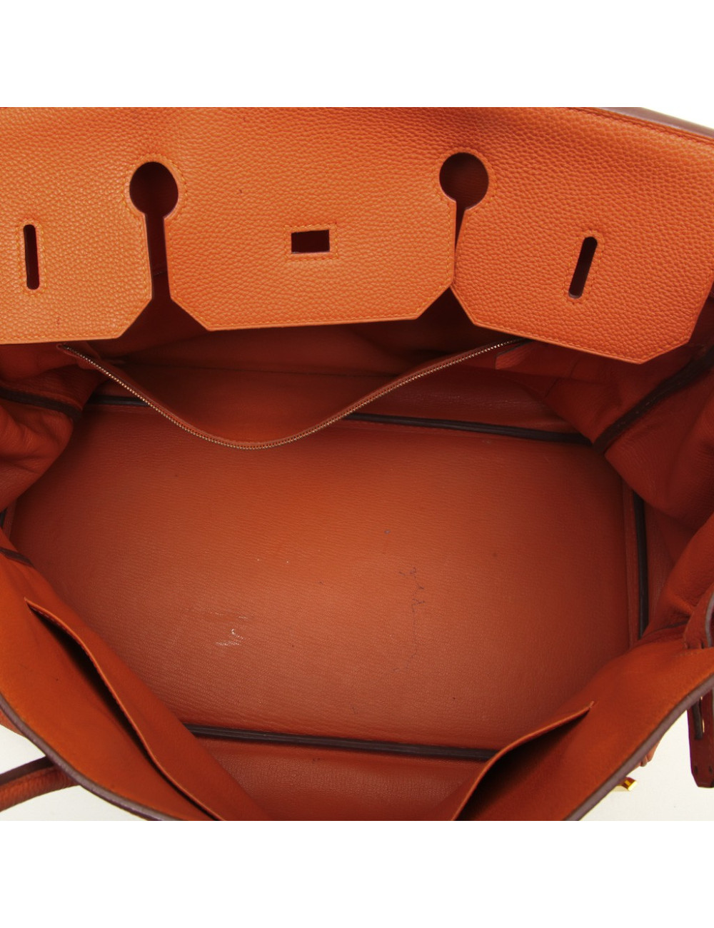 HERMES Birkin 40 bag in orange togo leather 