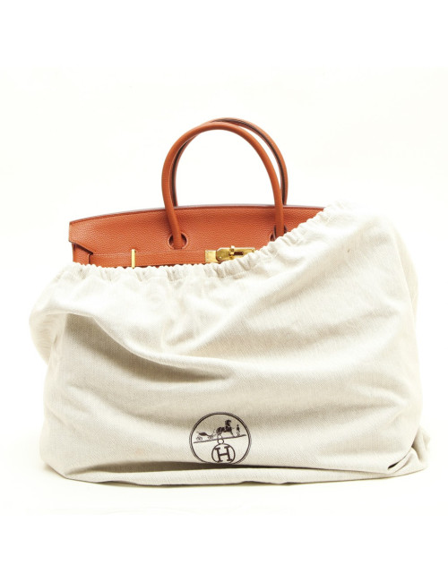 HERMES Birkin 40 bag in orange togo leather 