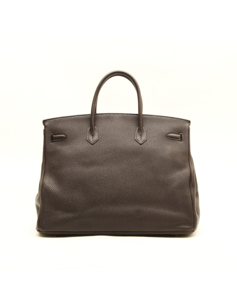 HERMES Birkin 40 bag in brown taurillon clémence leather