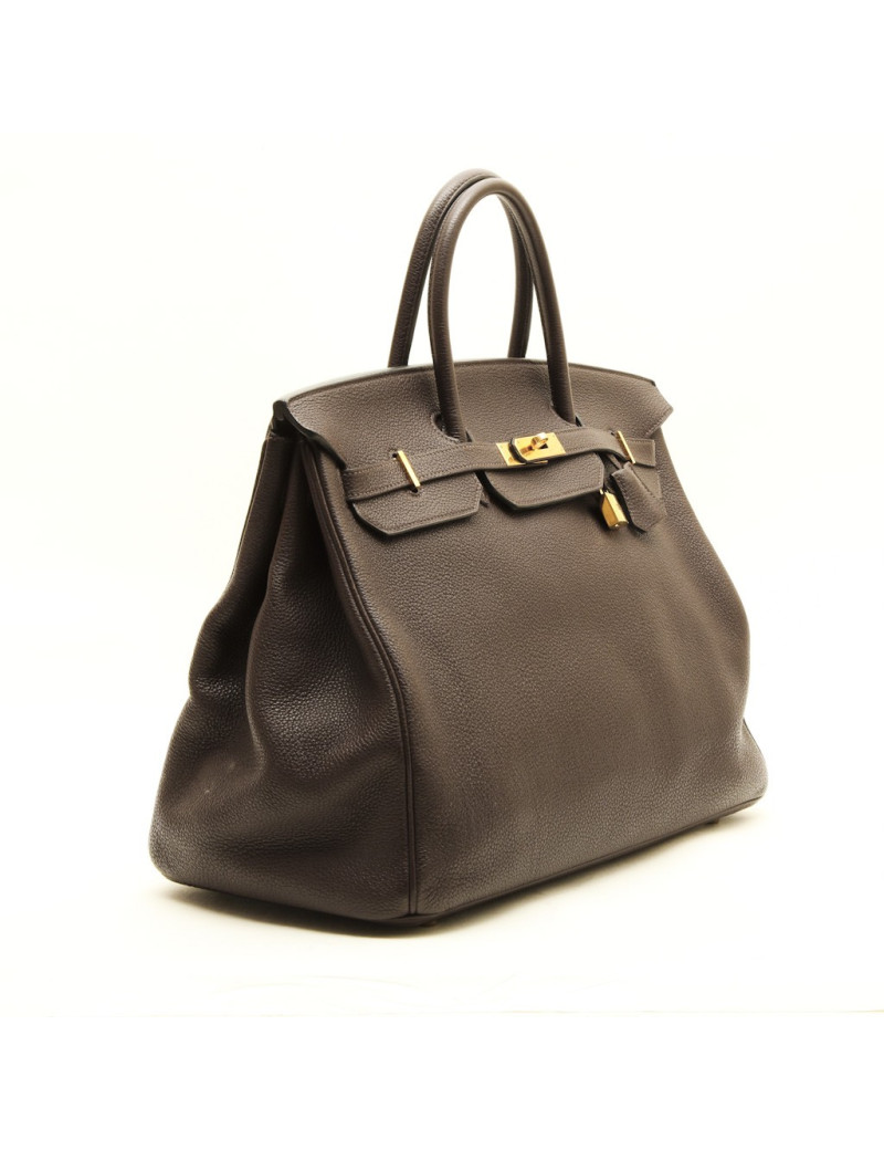 Birkin 40 HERMES  cuir taurillon clémence marron