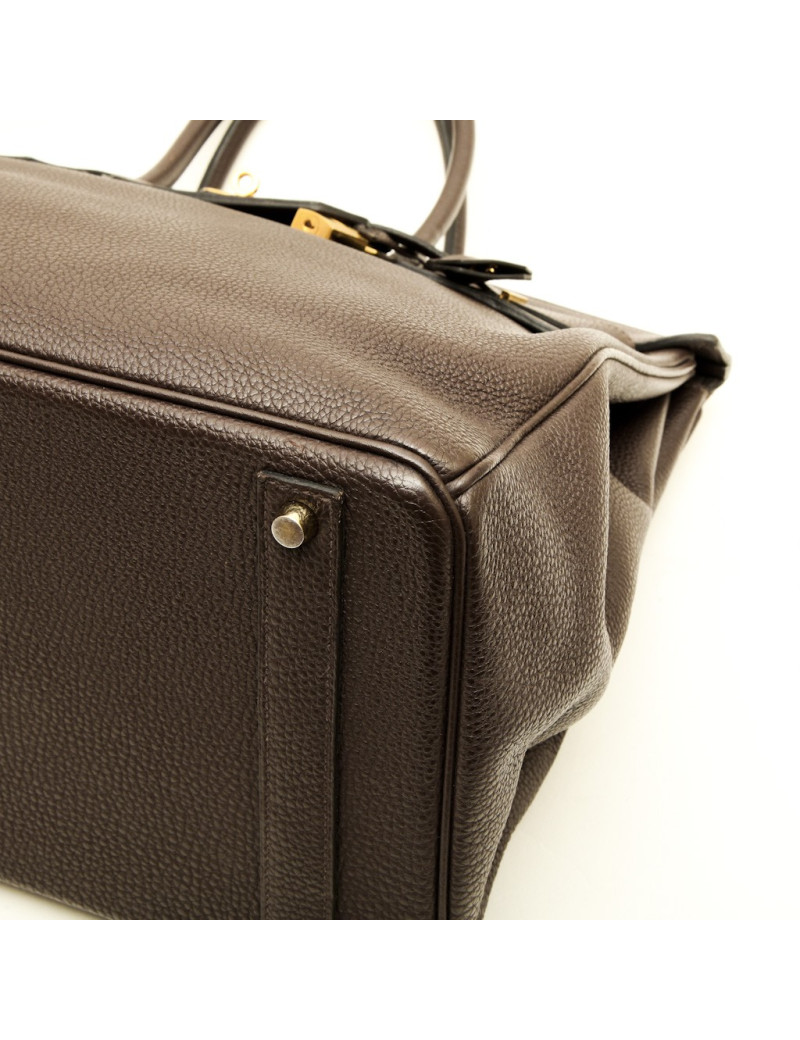 HERMES Birkin 40 bag in brown taurillon clémence leather