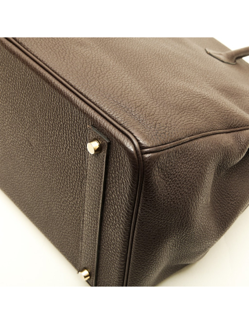 HERMES Birkin 40 bag in brown taurillon clémence leather
