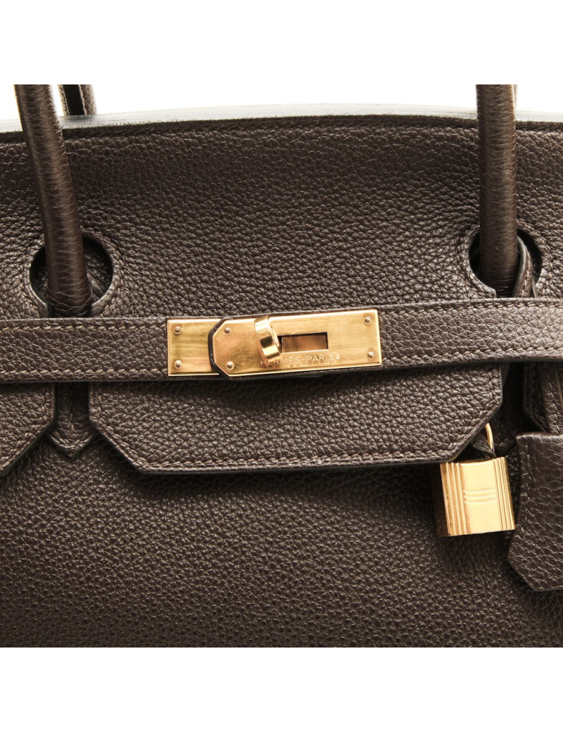 Birkin 40 HERMES  cuir taurillon clémence marron