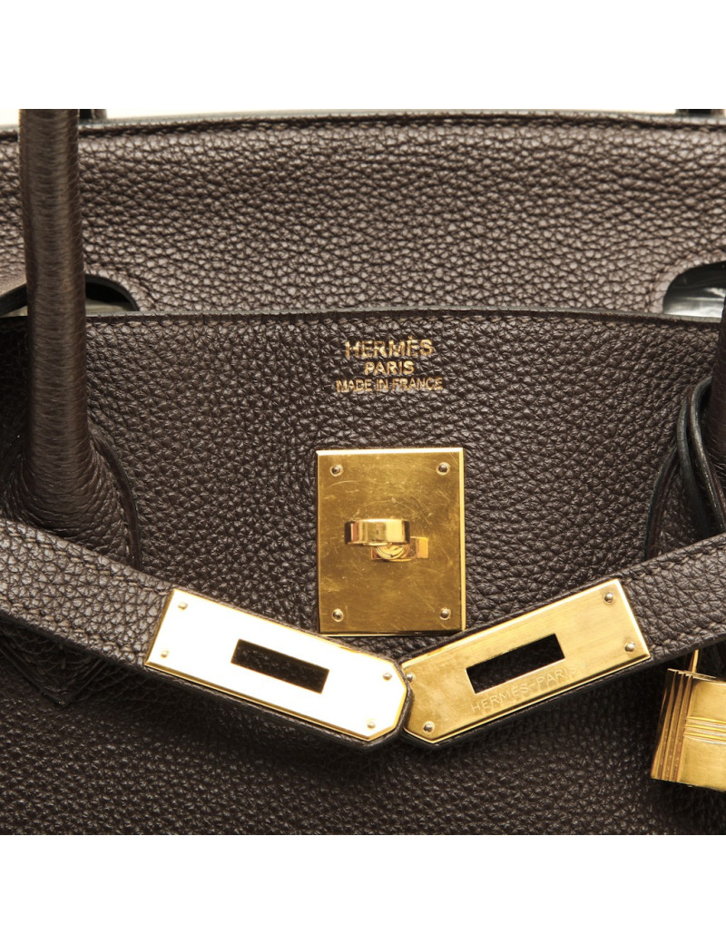 Birkin 40 HERMES  cuir taurillon clémence marron