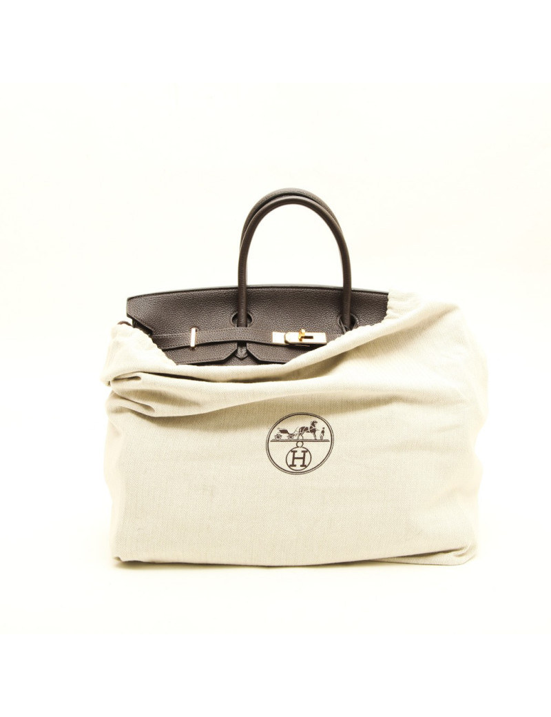 Birkin 40 HERMES  cuir taurillon clémence marron