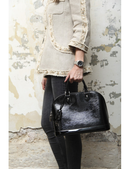 Sac Alma LOUIS VUITTON verni noir