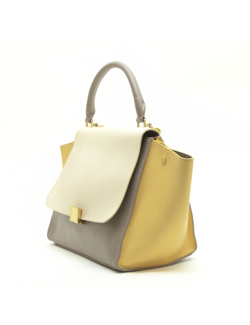 CELINE 'trapèze' bag in tricolor leather