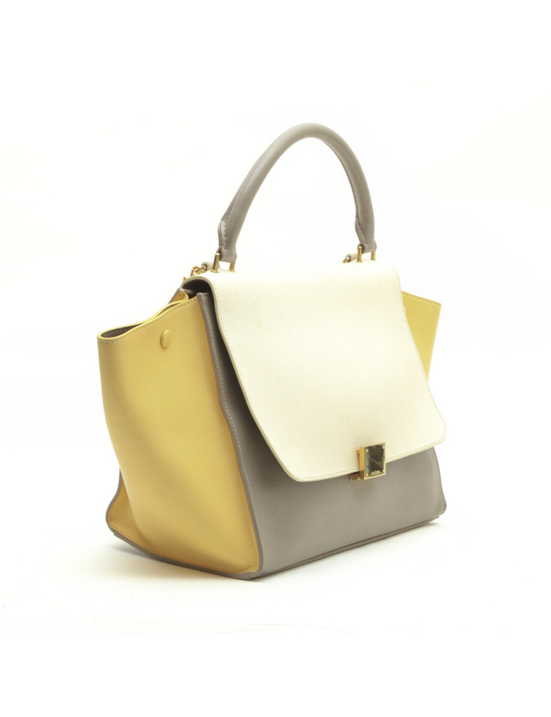 CELINE 'trapèze' bag in tricolor leather
