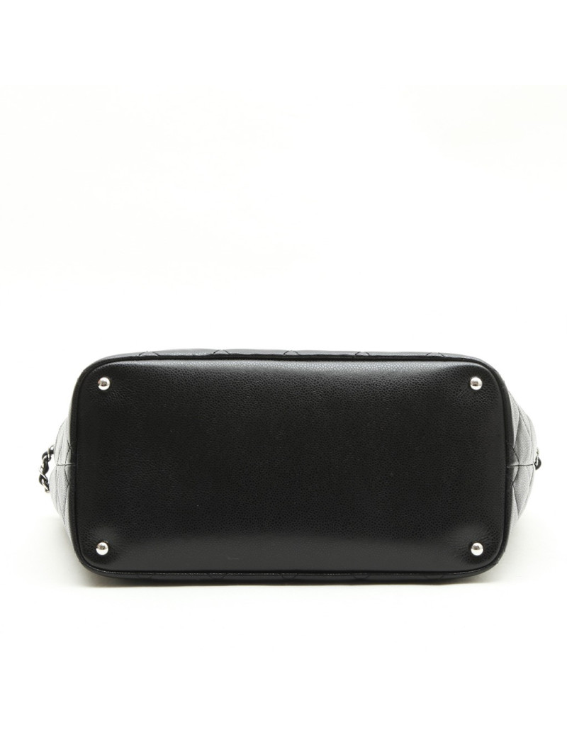 Sac Cabas CHANEL cuir grainé noir