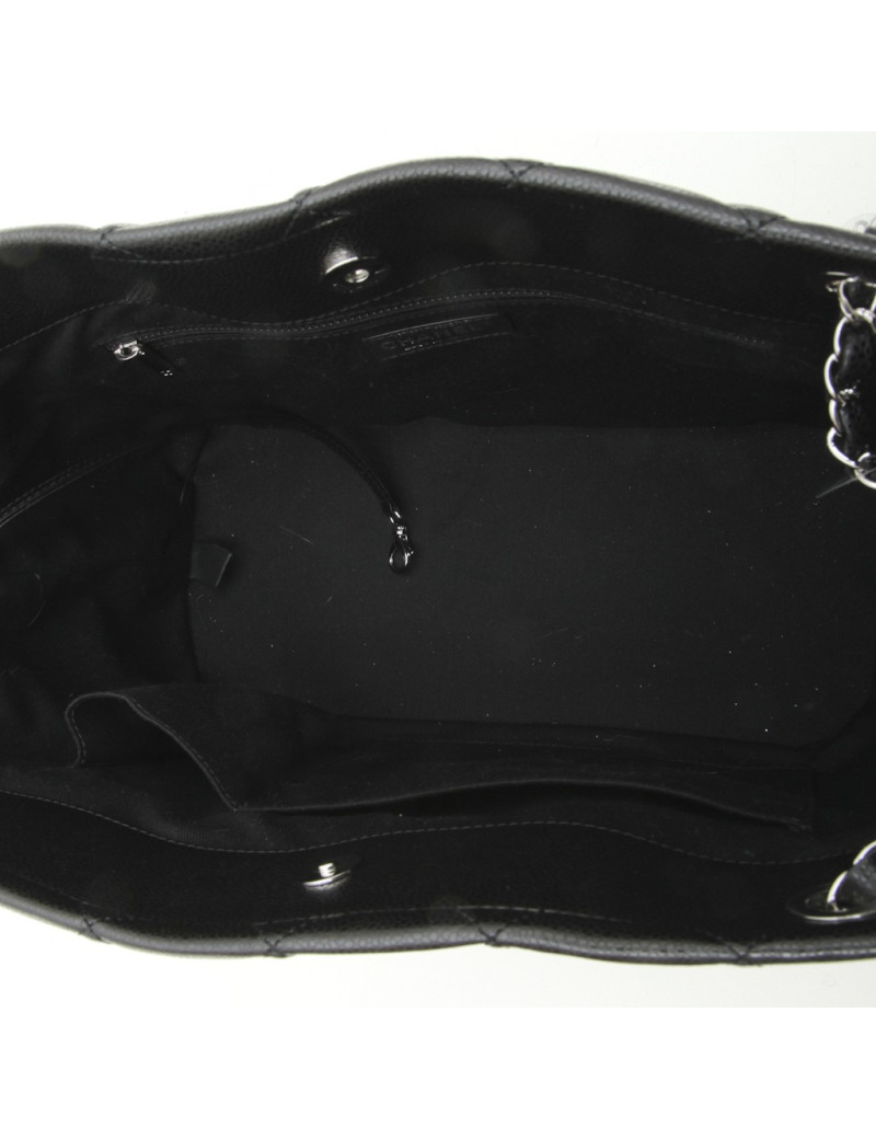 CHANEL tote bag in black grained leather