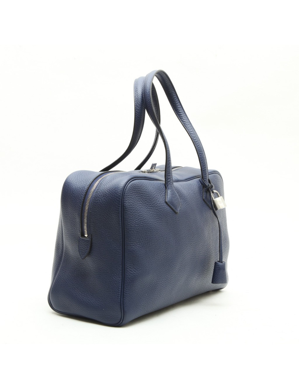 HERMES 'Victoria' bag in blue abyss Taurillon clémence leather