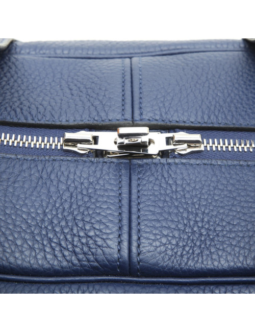 HERMES 'Victoria' bag in blue abyss Taurillon clémence leather