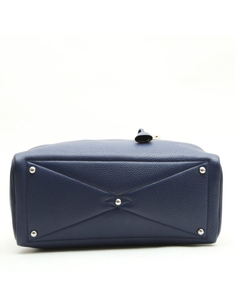 HERMES 'Victoria' bag in blue abyss Taurillon clémence leather