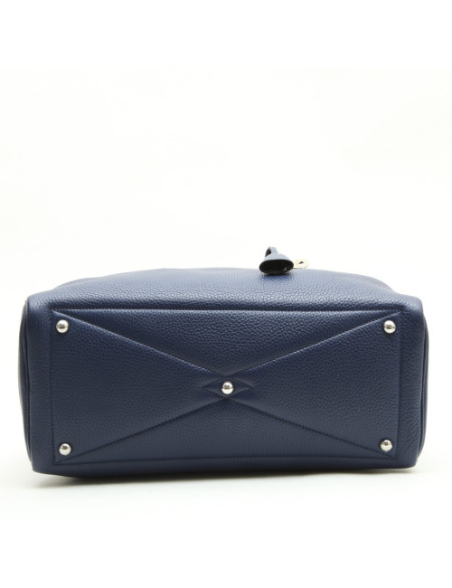HERMES 'Victoria' bag in blue abyss Taurillon clémence leather