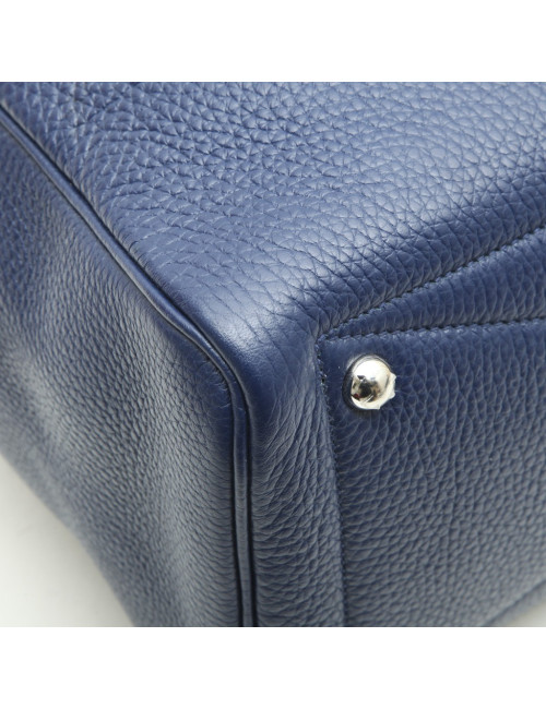 HERMES 'Victoria' bag in blue abyss Taurillon clémence leather