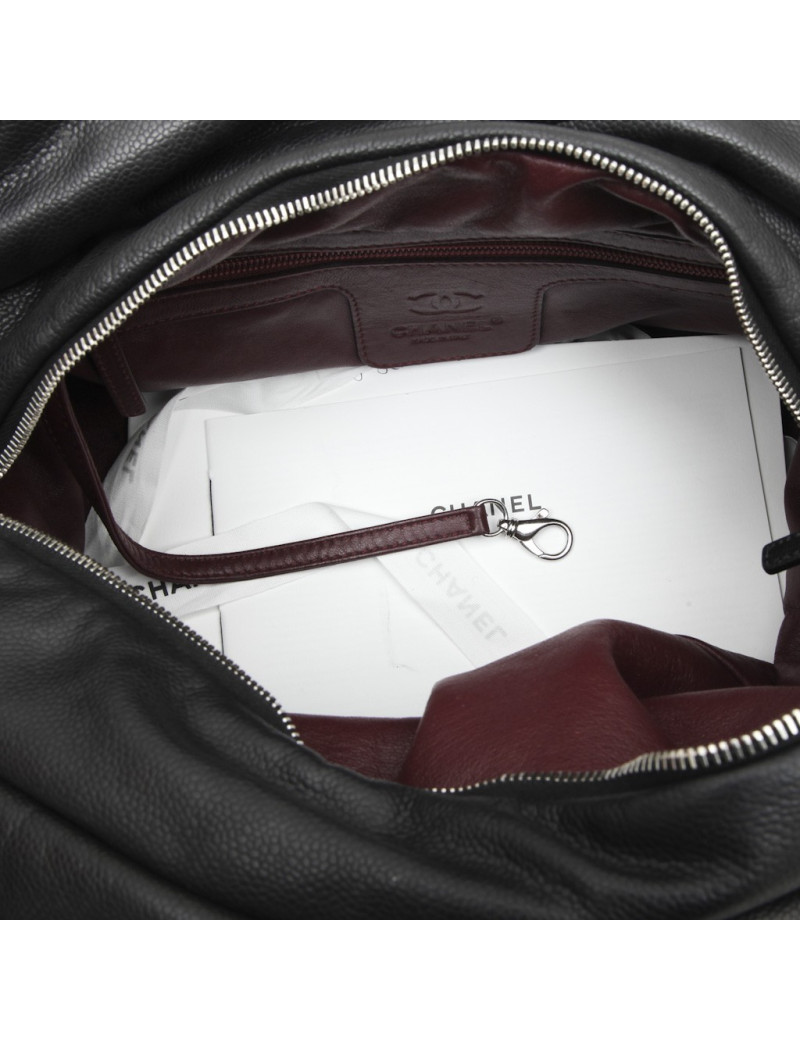 Sac Cocoon CHANEL matelassé  cuir d'agneau noir