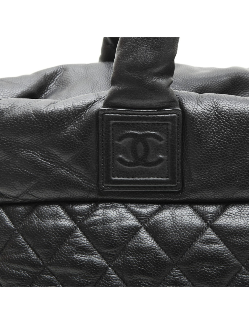 CHANEL 'Cocoon' bag in black quilted grained leather