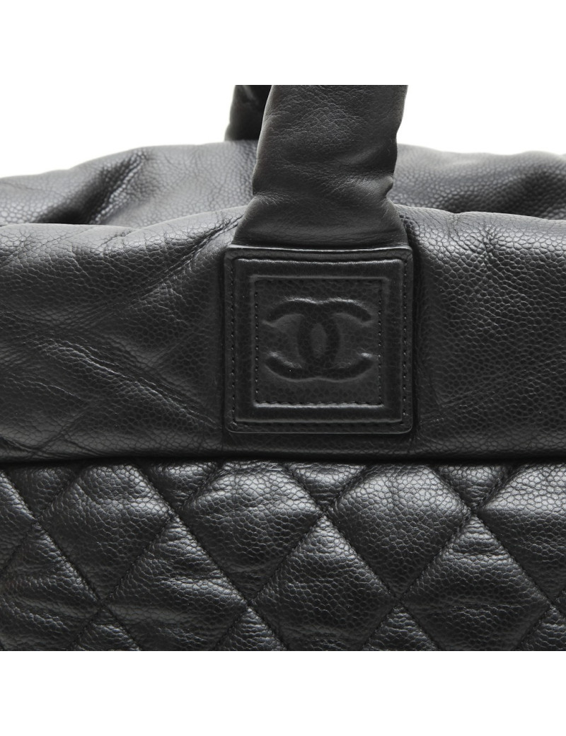 Sac Cocoon CHANEL matelassé  cuir d'agneau noir