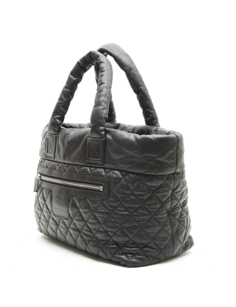 Sac Cocoon CHANEL matelassé  cuir d'agneau noir