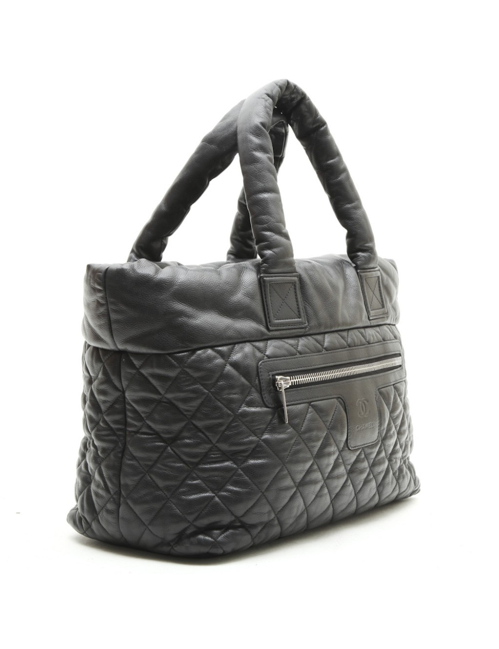 CHANEL 'Cocoon' bag in black quilted grained leather
