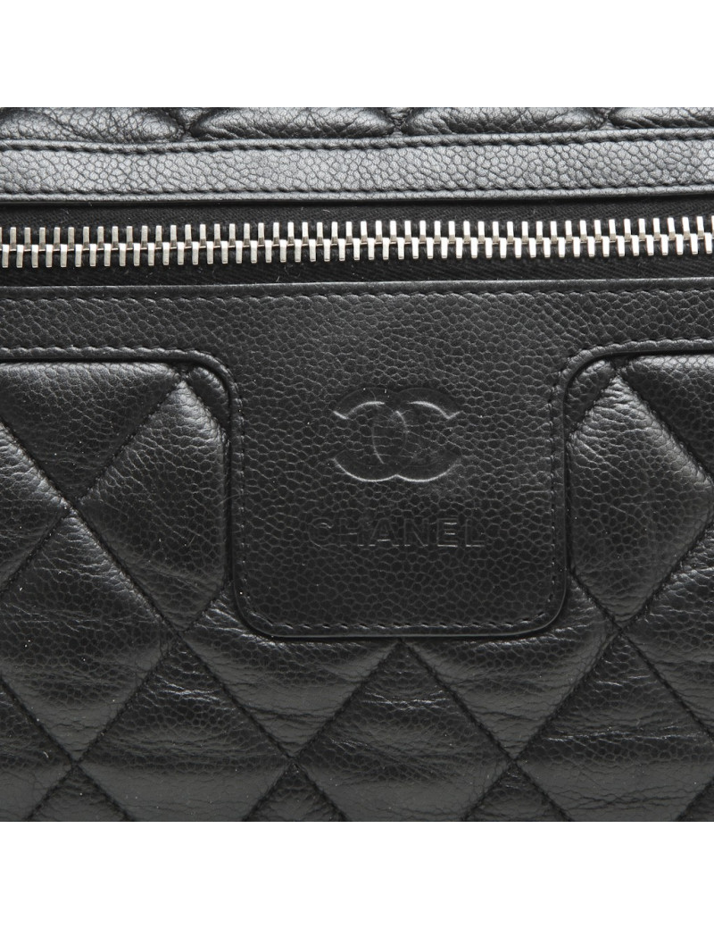 Sac Cocoon CHANEL matelassé  cuir d'agneau noir