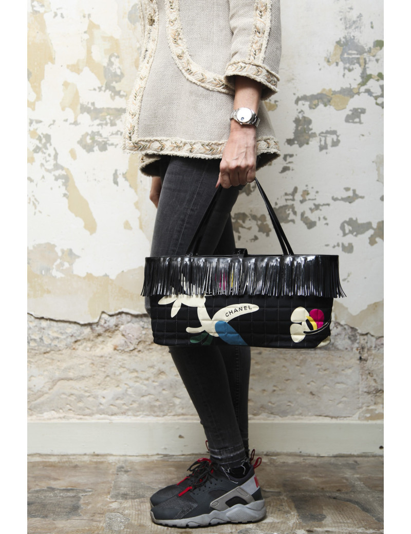 Sac CHANEL à franges toile matelassée