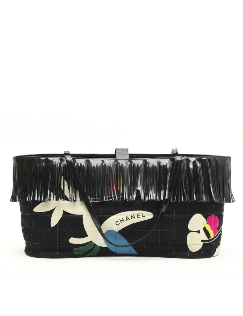 CHANEL bag with fringes in multicolored fabric