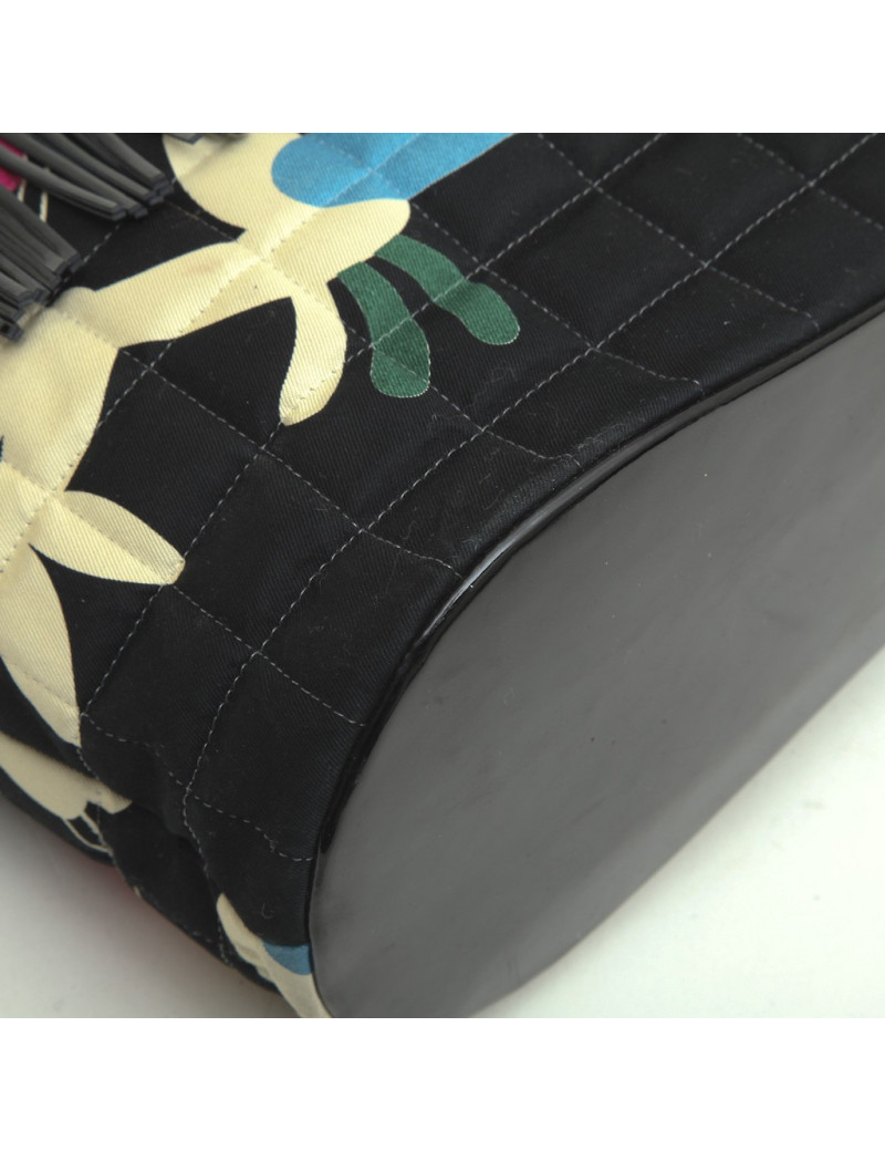 CHANEL bag with fringes in multicolored fabric