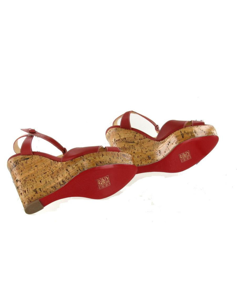 Compensées LOUBOUTIN T39 cuir rouge
