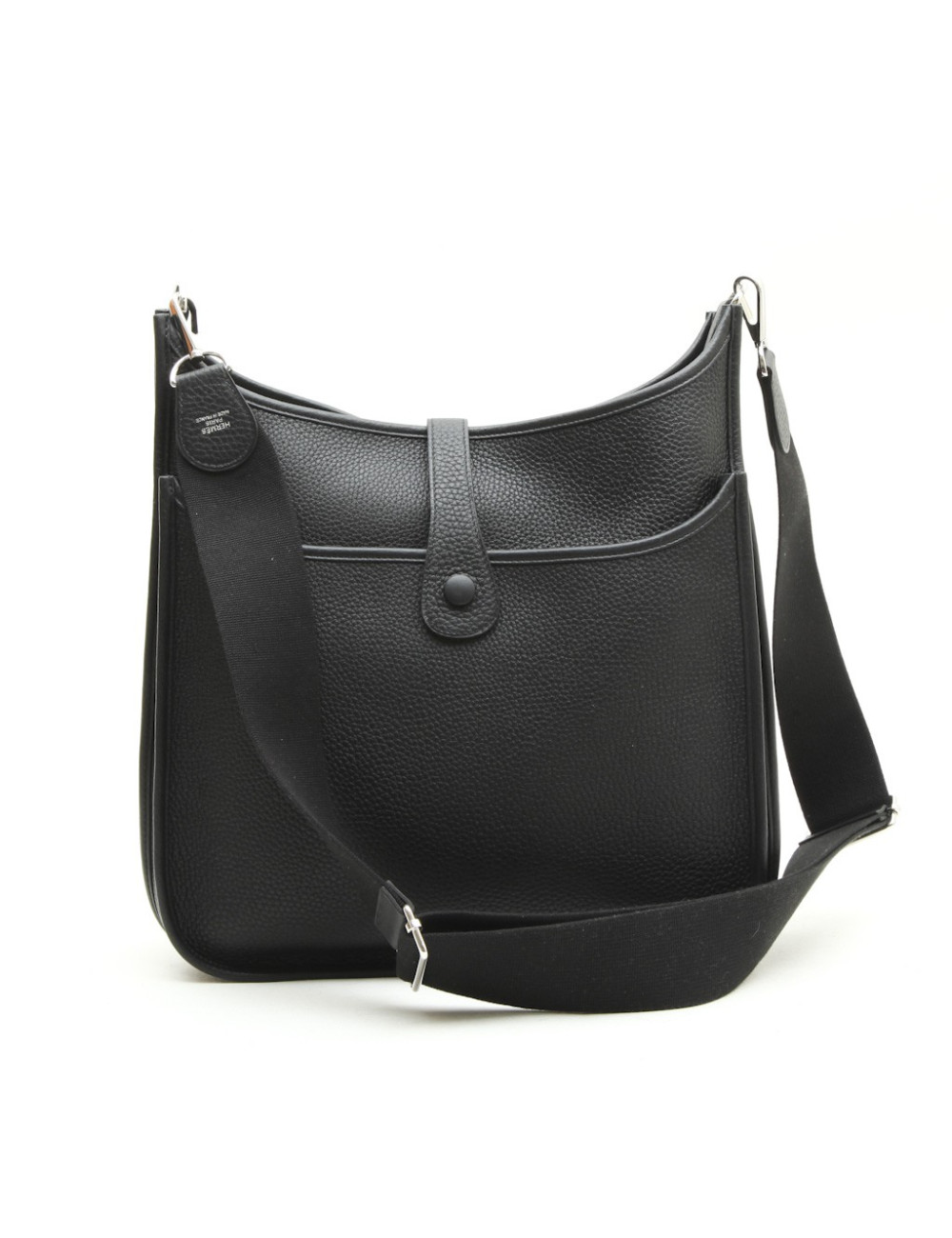 HERMES Evelyn II bag in black taurillon clémence leather