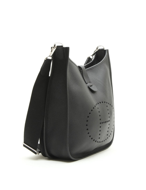 HERMES Evelyn II bag in black taurillon clémence leather