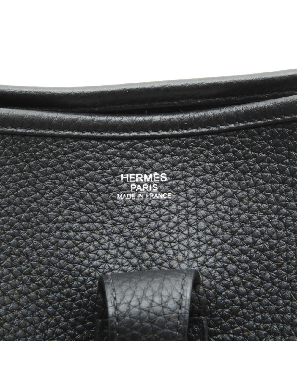HERMES Evelyn II bag in black taurillon clémence leather