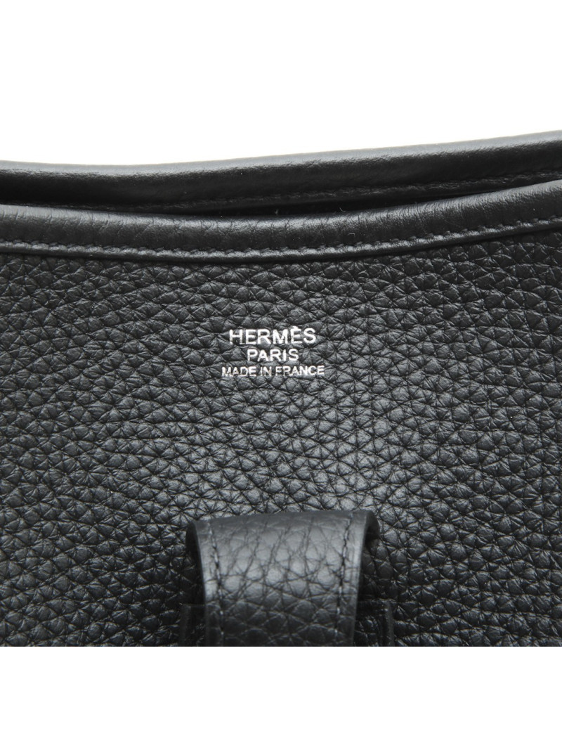 HERMES Evelyn II bag in black taurillon clémence leather
