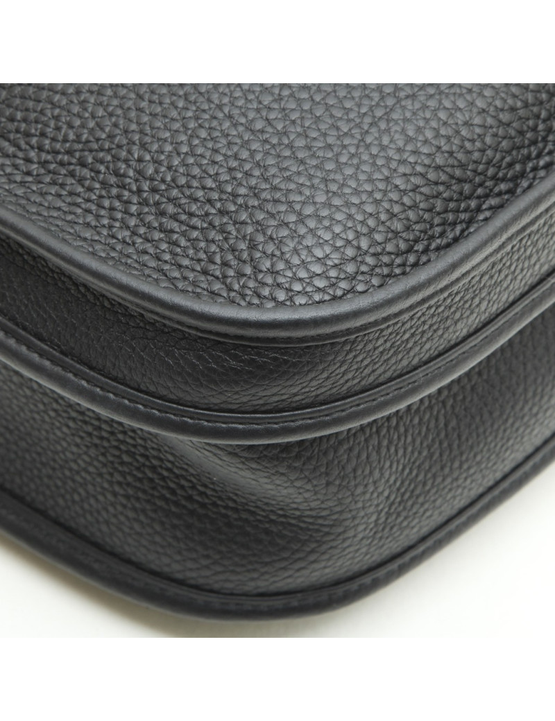 HERMES Evelyn II bag in black taurillon clémence leather